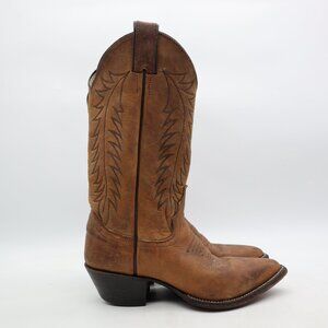 Justin Women's 4.5 B Brown Leather Pointed Toe Cowgirl Western Boots L4935 USA